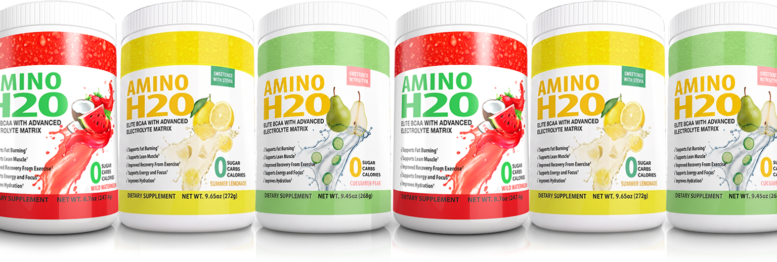 Bottles of Amino H2O Flavors