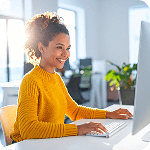 Woman working on a pc